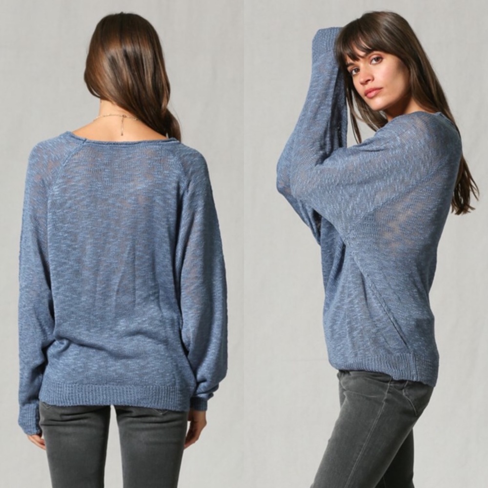 ☀️BLUE “PEACHY” KNIT TOP - Picture 4 of 8